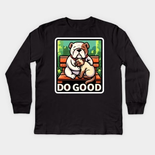 Do Good Bulldog Siamese Cat Kids Long Sleeve T-Shirt